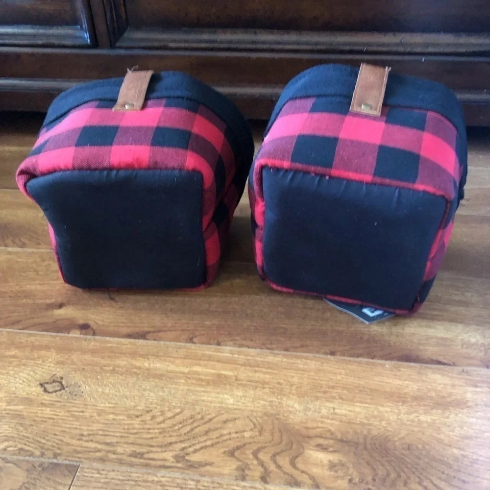 Red buffalo plaid small storage basket set of 2